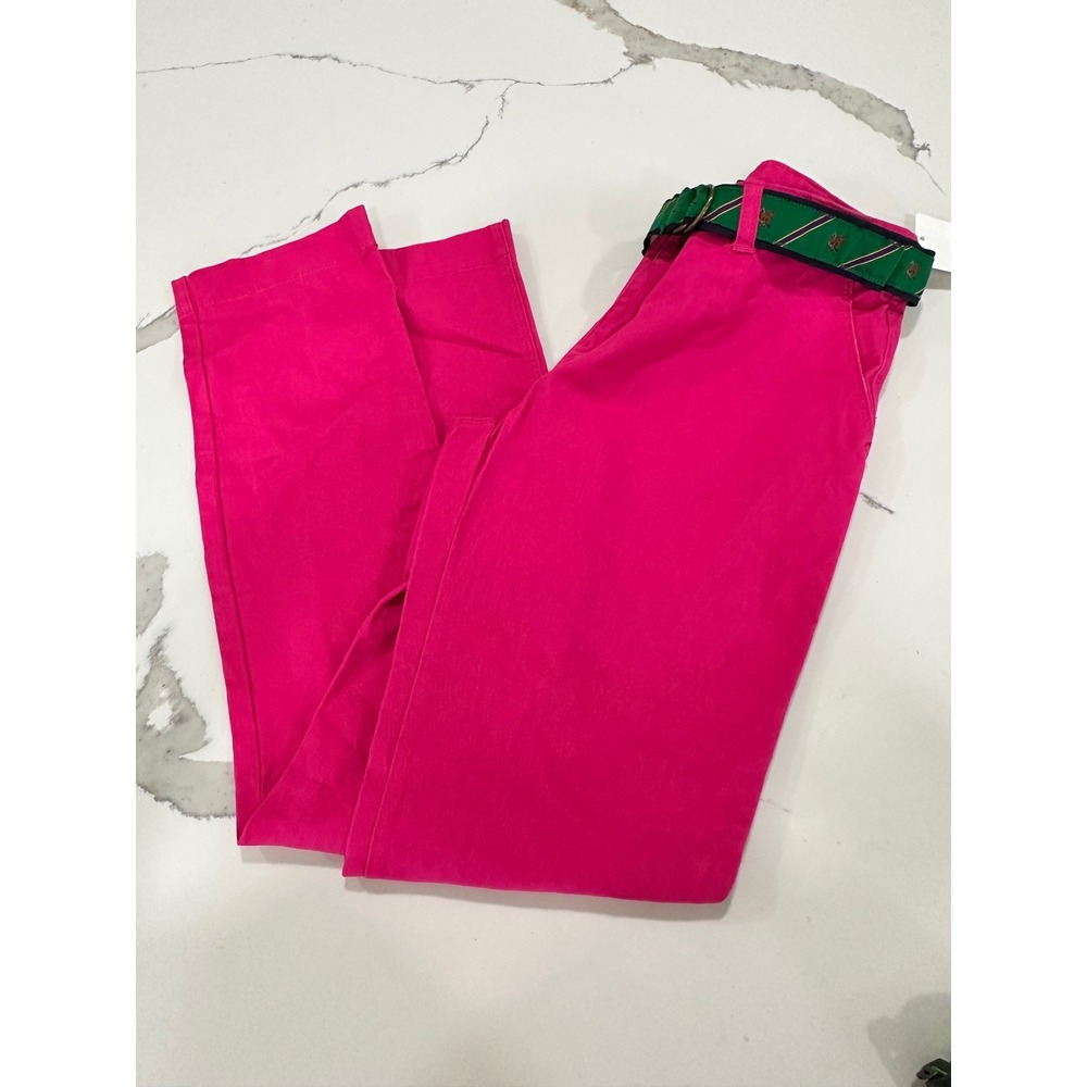 Ralph Lauren Hot Pink Chinos Fox Belt Girls‎ Pants Kids Size 14